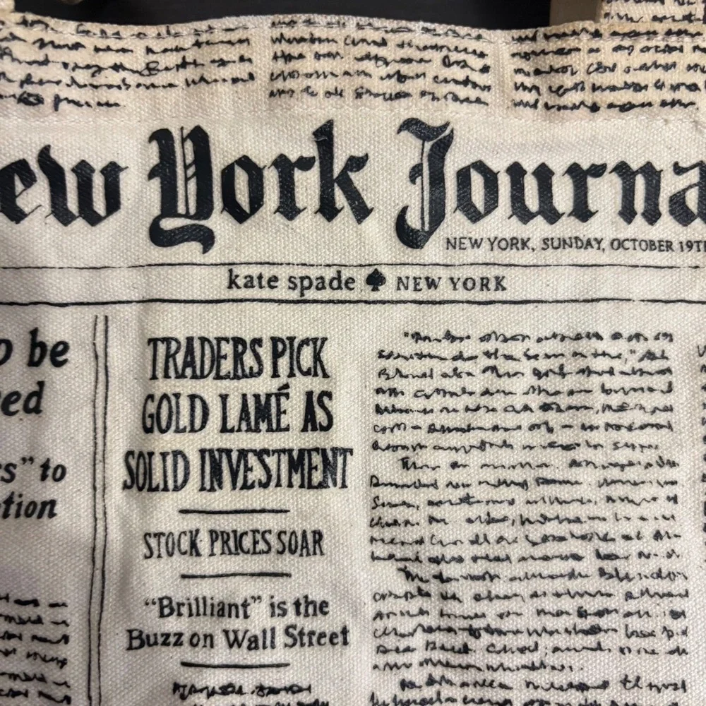 Kate Spade New York Journal Newspaper Print‎ Tote Bag Shopper
